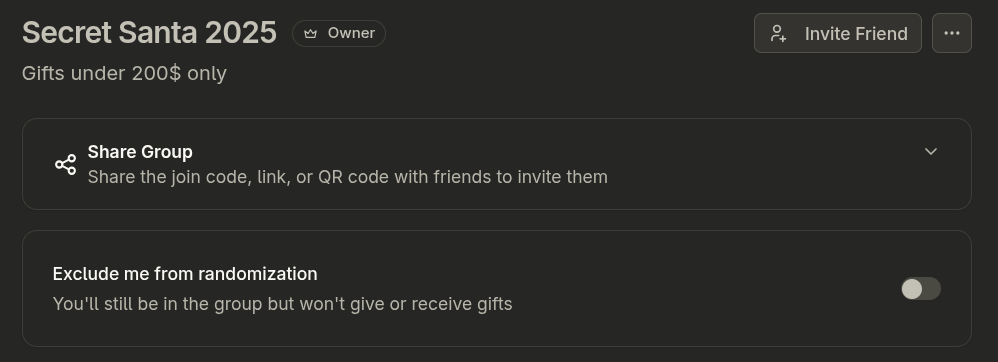 Secret Santa - Organize gift exchanges